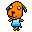 Tiny pixel image of Biskit the Dog from Animal Crossing