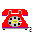 Animated red telephone