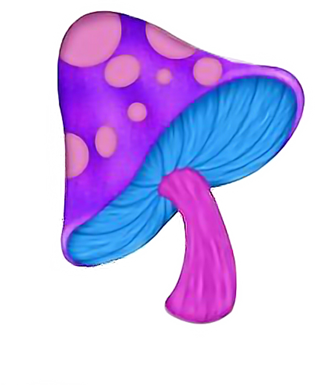 Cartoony image of giant purple mushroom